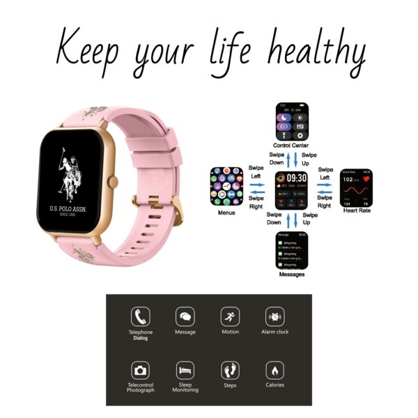 Smartwatch - silicone - rose - 43 x 36 mm – Image 4
