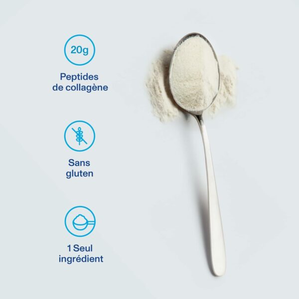 Vital Proteins Collagen Peptides complément alimentaire(Type I, III), Collagène hydrolysé Non Aromatisé, Cheveux, Ongles, Peau, Sans Gluten, Sans colorant ni Conservateur, 20g par portion, 587g – Image 2