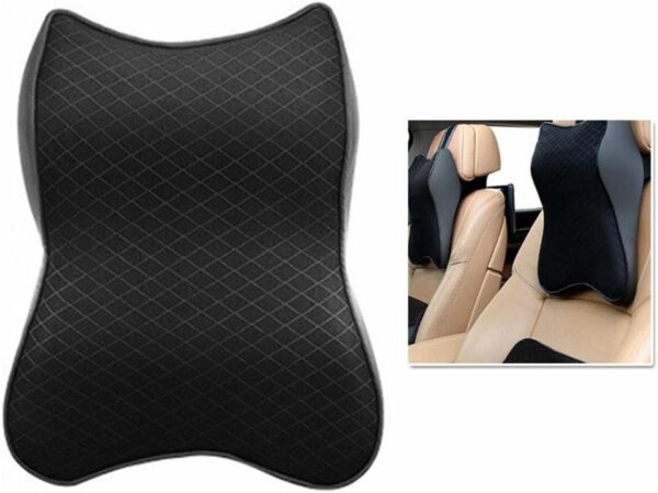 Siège de Voiture Coussin d'appui-tête Oreiller en Mousse de Coton à mémoire de Forme Repose-tête – Image 7