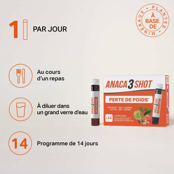 Anaca 3 - Shot Perte De Poids Programme Minceur 14 Jours - 1 Shot/Jour - Fabriqué En France - 350Ml – Image 5