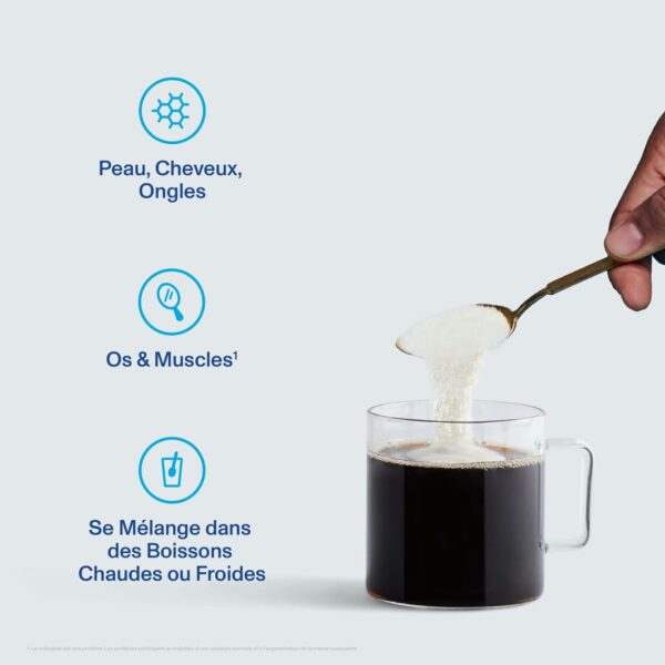 Vital Proteins Collagen Peptides complément alimentaire(Type I, III), Collagène hydrolysé Non Aromatisé, Cheveux, Ongles, Peau, Sans Gluten, Sans colorant ni Conservateur, 20g par portion, 587g – Image 3