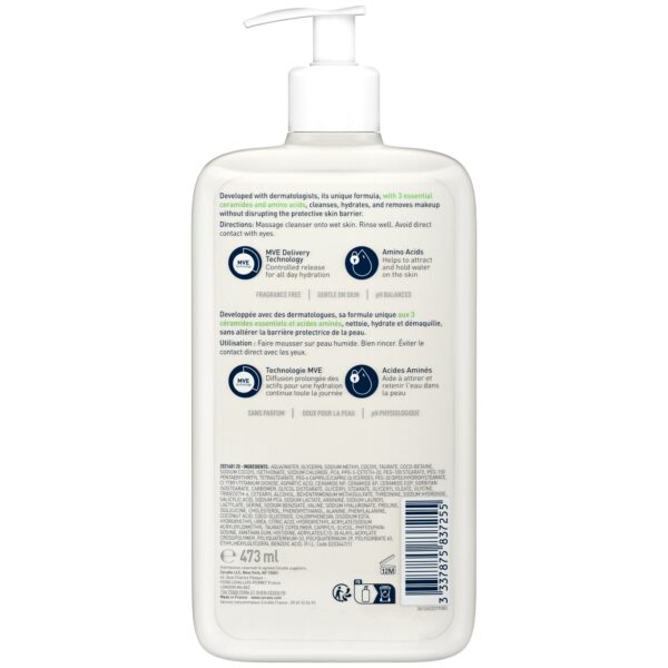 CeraVe Crème Moussante Nettoyante Hydratante Visage Peaux Normales à Sèches – Image 4