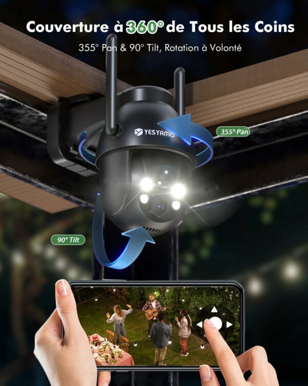 Camera Surveillance WiFi Exterieure sans Fil Solaire, 2.4GHz – Image 5