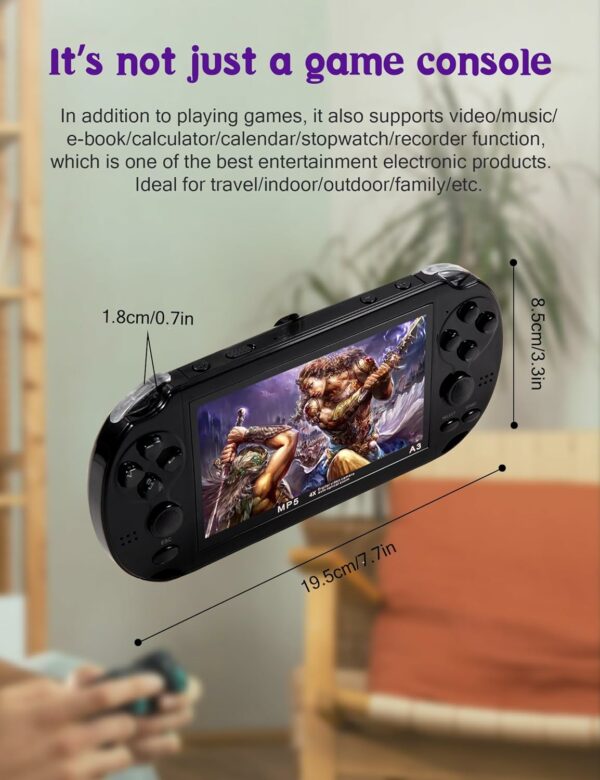 CZT Console de Jeux vidéo 4,3 Po 8 Go intégrée à 2100 Jeux gratuits pour Plusieurs simulateurs Console de Jeu Portable Vidéo/Musique Ebook – Image 2
