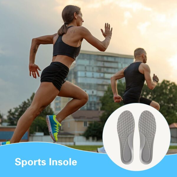 Semelles intérieures respirantes en mousse à mémoire de forme - Élastique - Absorption des chocs - Confortable - Pour chaussures de sport - Pour homme et femme - 41 à 46 – Image 3