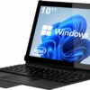 Tablette Windows 11 avec étui, processeur Intel Celeron N4100 Quad Core, 6 Go de RAM 128 Go de ROM, Clavier français Amovible, 1280 x 800 IPS, Appareil Photo 5 MP + 2 MP, WiFi, Bluetooth