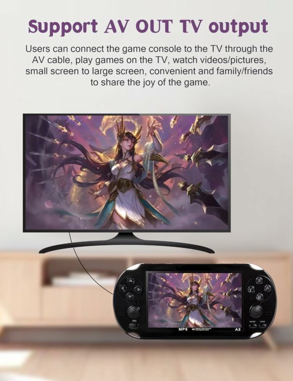 CZT Console de Jeux vidéo 4,3 Po 8 Go intégrée à 2100 Jeux gratuits pour Plusieurs simulateurs Console de Jeu Portable Vidéo/Musique Ebook – Image 3