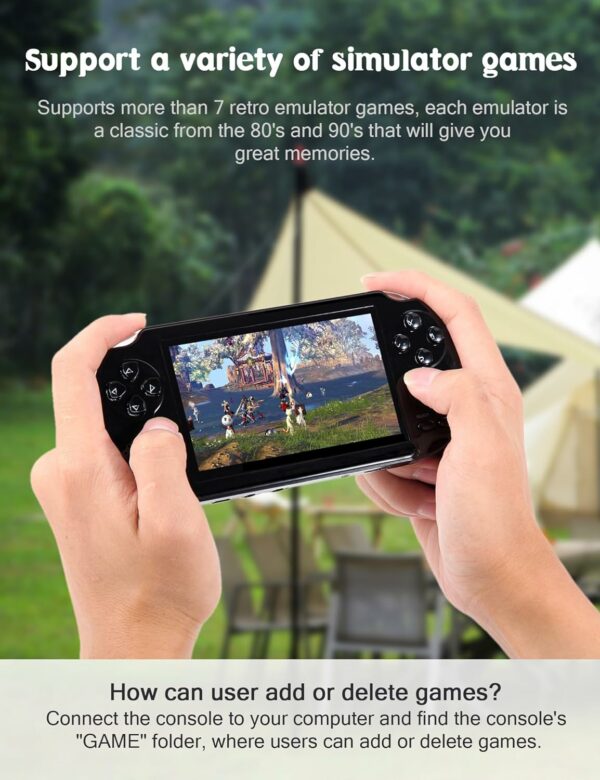 CZT Console de Jeux vidéo 4,3 Po 8 Go intégrée à 2100 Jeux gratuits pour Plusieurs simulateurs Console de Jeu Portable Vidéo/Musique Ebook – Image 6