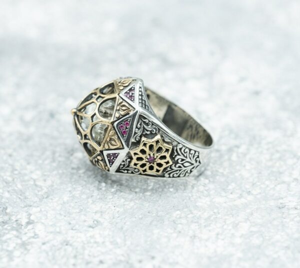 Bague Hagia Sophia pour homme , Bagues en argent faites à la main pour hommes , Bague pour hommes Islam , Bague homme turc , Bagues mosquée – Image 4