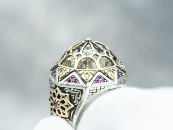 Bague Hagia Sophia pour homme , Bagues en argent faites à la main pour hommes , Bague pour hommes Islam , Bague homme turc , Bagues mosquée – Image 5