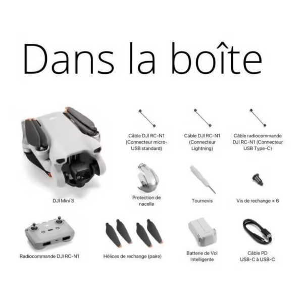 Drone caméra DJI Mini 3 avec télécommande sans écran RC-N1 - Dji – Image 4
