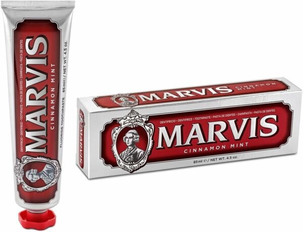 Marvis Dentifrice Menthe-Cannelle, 85ml, Dentifrice aromatisé, Aide à éliminer la plaque dentaire et promouvoir des gencives saines, Fraîcheur durable – Image 7