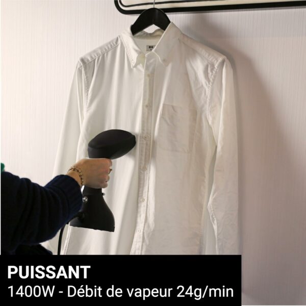 STEAMONE - Defroisseur Vapeur Portatif 1400W 24g/min - Steamer de Voyage, Autonomie 11min (260ml) - Prêt en 30s - Cable 2m - Intuitif et Performant - Tout Tissu EUTAC140B – Image 6