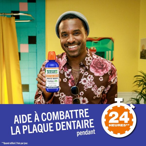 The Breath Co. Bain de Bouche Protection Gencives, Formule developpée par un dentiste, aide à combattre la plaque dentaire pendant 24h*, rafraîchit l'haleine, Sans alcool, ne pique pas, 500ml – Image 5