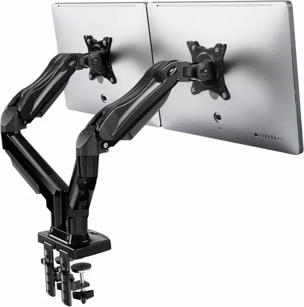 HUANUO Support Ecran PC 2 Ecran de 13 à 32 Pouces, Bras pour Écran Pc pour Écrans Plats, Bras Ecran PC VESA 75x75/100x100mm