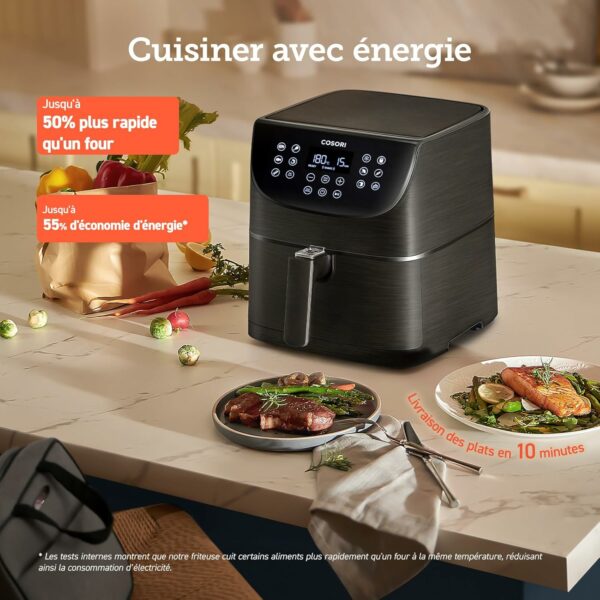 COSORI Air Fryer 5.5L avec 13 Fonctions,Friteuse Sans Huile 1700W Économisez 55% sur Vos Factures d’Électricité,Friteuse à Air Chaud avec 100 Recettes,et aussi Faites Cuire,Frire,Rôtir et Griller – Image 8