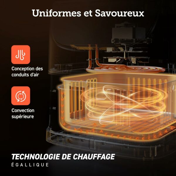 COSORI Air Fryer 5.5L avec 13 Fonctions,Friteuse Sans Huile 1700W Économisez 55% sur Vos Factures d’Électricité,Friteuse à Air Chaud avec 100 Recettes,et aussi Faites Cuire,Frire,Rôtir et Griller – Image 7