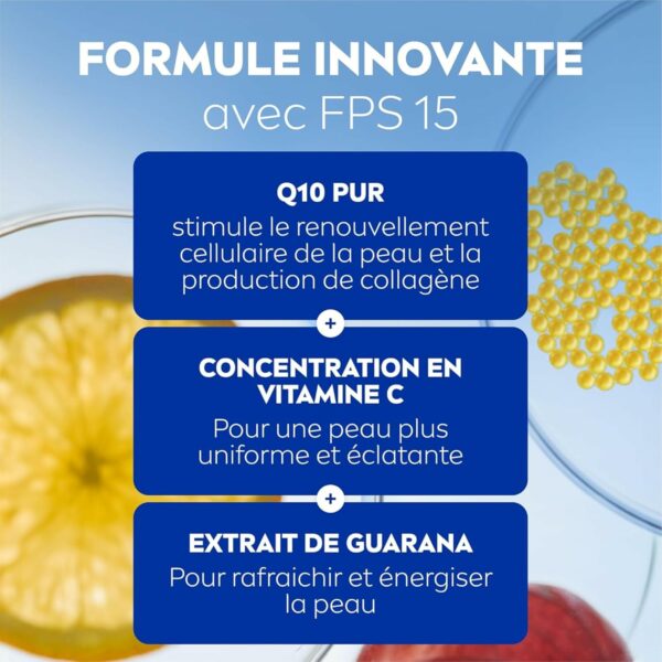NIVEA Coffret Visage Q10 Energy (1 x 1 pce) - Soins visage anti-rides - Routine crème hydratante visage et éclat à la Vitamine C - Crème jour FPS15 + crème nuit énergisante peaux ternes & fatiguées – Image 5