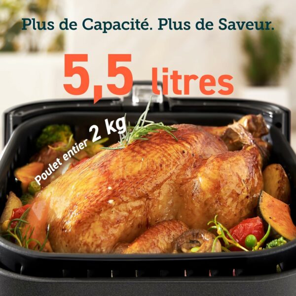 COSORI Air Fryer 5.5L avec 13 Fonctions,Friteuse Sans Huile 1700W Économisez 55% sur Vos Factures d’Électricité,Friteuse à Air Chaud avec 100 Recettes,et aussi Faites Cuire,Frire,Rôtir et Griller – Image 2