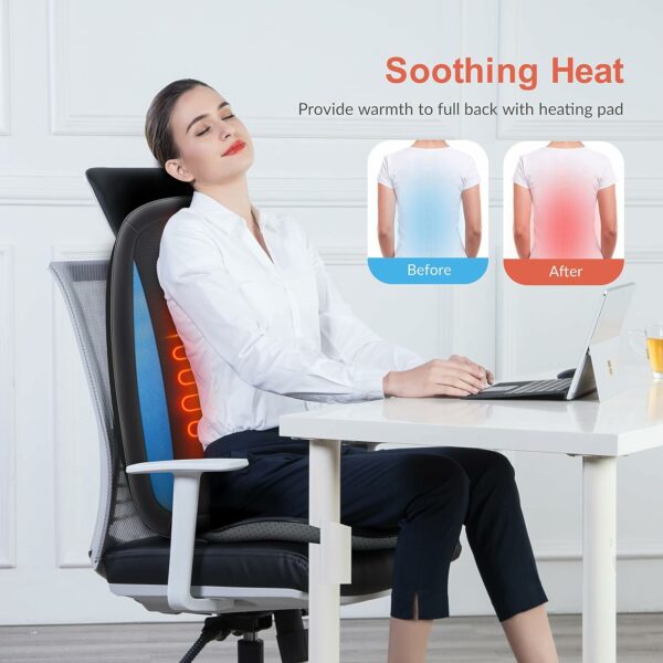Comfier Masseur de Dos Shiatsu avec Chaleur- fauteuils massage&siège massant pour le soulagement complet de la fatigue, masseur de corps électrique, Cadeau Homme & Femme – Image 8