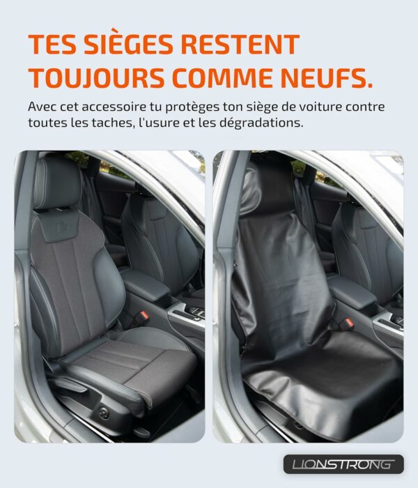 LIONSTRONG® Housses de siège de voiture pour siège avant - Universellement compatible - Imperméables - Housses de siège avant - Protection de siège auto - Protection de siège d'atelier – Image 6