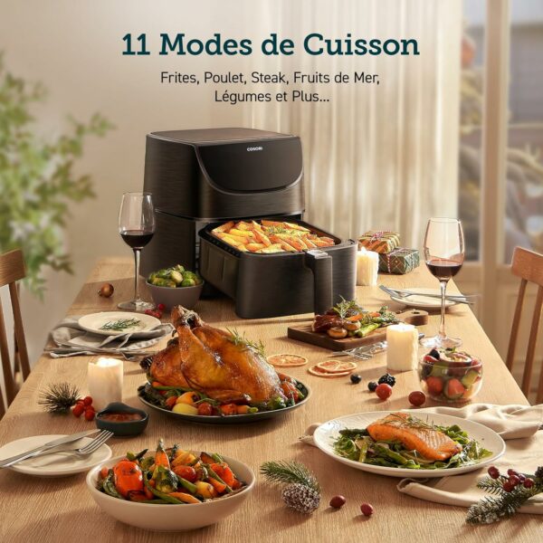 COSORI Air Fryer 5.5L avec 13 Fonctions,Friteuse Sans Huile 1700W Économisez 55% sur Vos Factures d’Électricité,Friteuse à Air Chaud avec 100 Recettes,et aussi Faites Cuire,Frire,Rôtir et Griller – Image 5