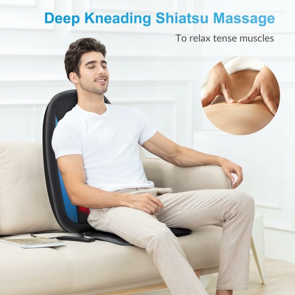 Comfier Masseur de Dos Shiatsu avec Chaleur- fauteuils massage&siège massant pour le soulagement complet de la fatigue, masseur de corps électrique, Cadeau Homme & Femme – Image 9