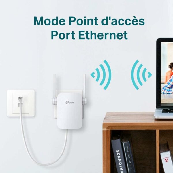 TP-Link Répéteur WiFi RE305 Amplificateur WiFi AC1200, WiFi Extender jusqu'à 120㎡, répéteur wifi puissant avec un port Ethernet, Compatible avec toutes les box internet, Jusqu'à 120m²|18 appareils – Image 4