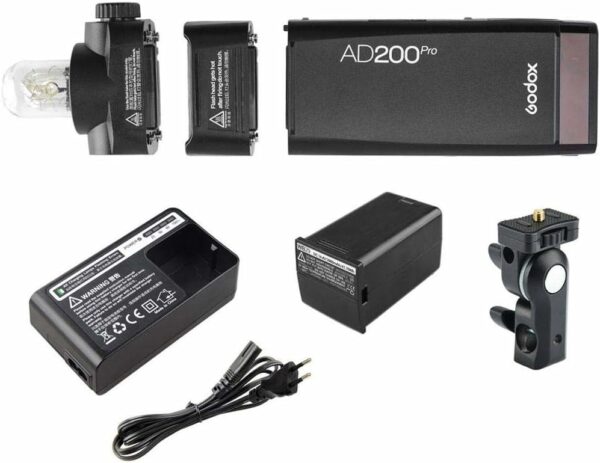Godox AD200 Pro Flash de Poche, 2.4G TTL Stroboscope Flash HSS 1/8000s Lampe de Poche Extérieur, avec Batterie Lithium, Compatible pour Canon Nikon Sony Fuji Olympus Panasonic Pentax Caméra – Image 3