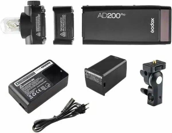 Godox AD200 Pro Flash de Poche, 2.4G TTL Stroboscope Flash HSS 1/8000s Lampe de Poche Extérieur, avec Batterie Lithium, Compatible pour Canon Nikon Sony Fuji Olympus Panasonic Pentax Caméra – Image 3
