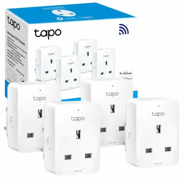 TP-Link – Lot de 4 prises Wi-Fi intelligentes Tapo P100, fonctionnent avec Amazon Alexa (Echo et Echo Dot), Google Home, interrupteur à distance avec minuterie, partage d'appareils, aucun hub requis