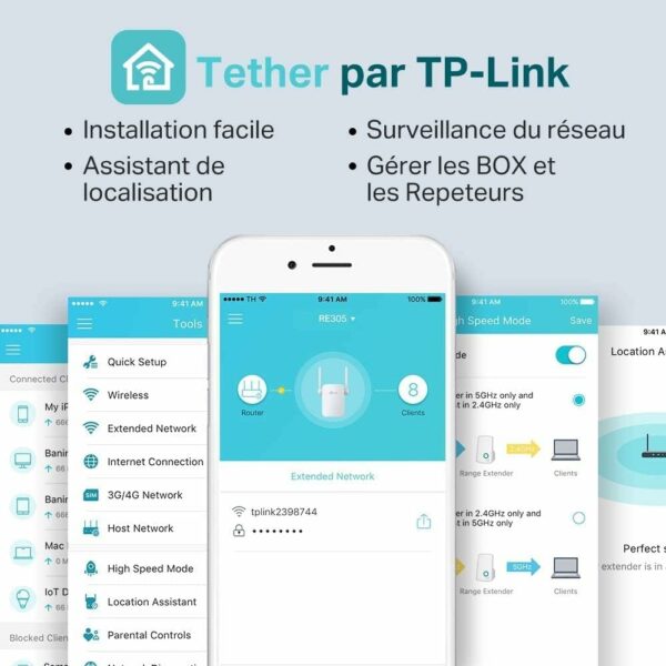 TP-Link Répéteur WiFi RE305 Amplificateur WiFi AC1200, WiFi Extender jusqu'à 120㎡, répéteur wifi puissant avec un port Ethernet, Compatible avec toutes les box internet, Jusqu'à 120m²|18 appareils – Image 3
