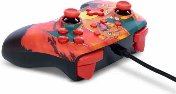 PowerA Manette filaire améliorée pour Nintendo Switch, modèle Switch OLED et Nintendo Switch Lite, accessoire de jeu, manette de jeu, manette filaire, sous licence officielle- Pokémon:Charizard Vortex – Image 5