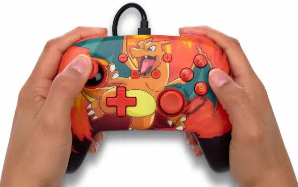 PowerA Manette filaire améliorée pour Nintendo Switch, modèle Switch OLED et Nintendo Switch Lite, accessoire de jeu, manette de jeu, manette filaire, sous licence officielle- Pokémon:Charizard Vortex – Image 9